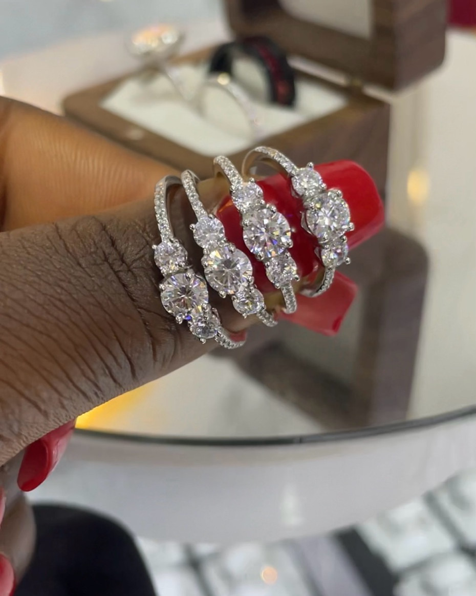 Aliyah 3stone Engagement Ring | D’Dynamic Accessories. Don’t be stone ...