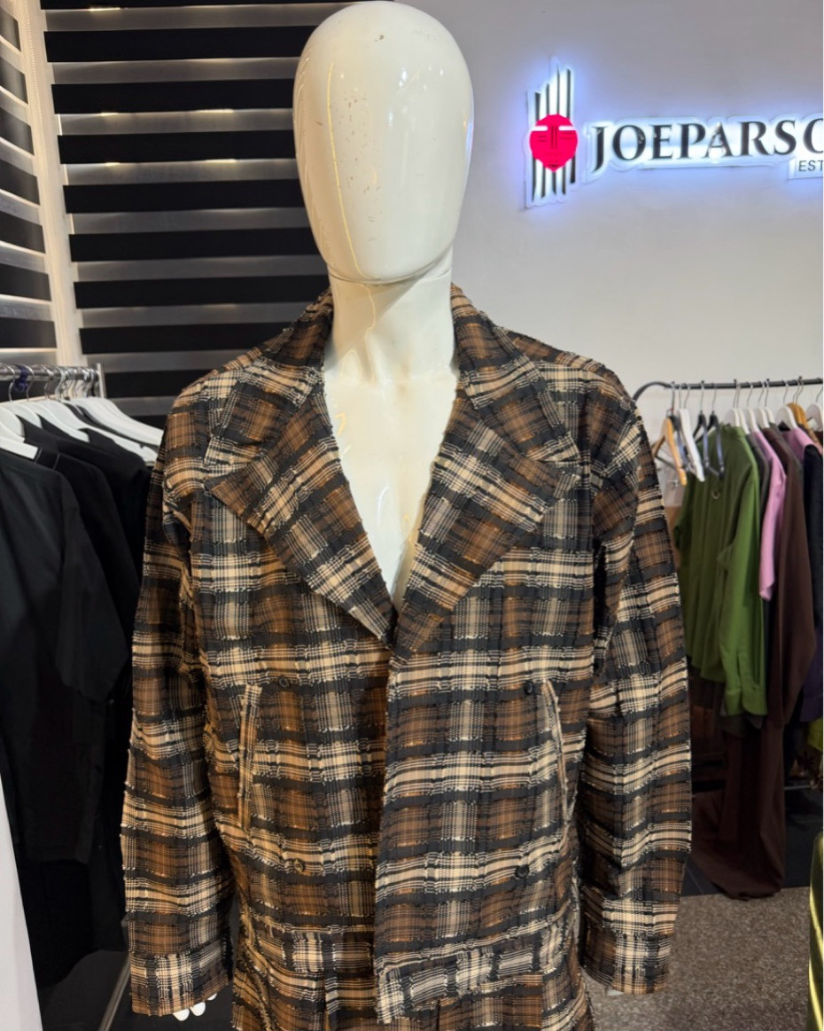 PEAK LAPEL TWEED JACKET SET