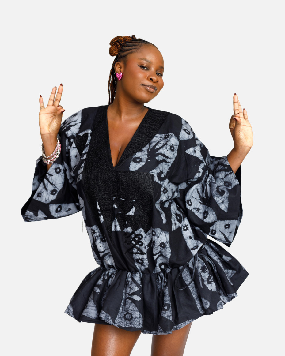 Black Clock-It Mini Boubou Set, image 1