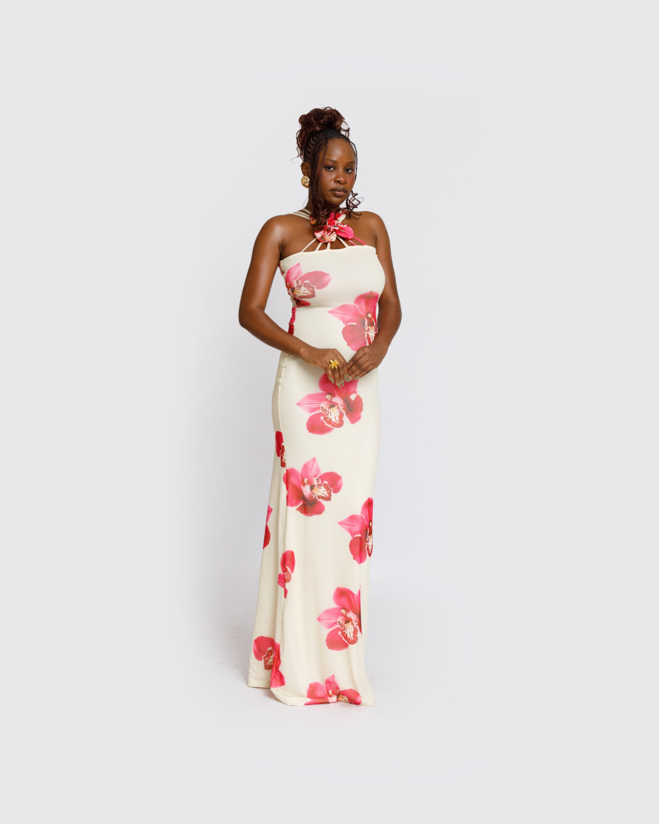 Vanilla Petal Maxi Dress