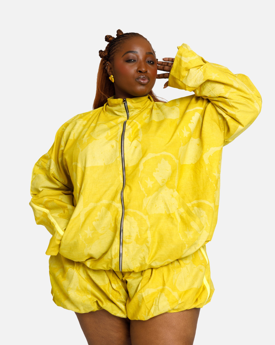 Mustard Babe Windbreaker Shorts Set, image 1