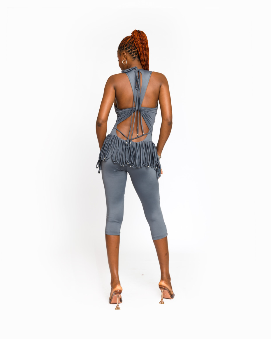 Ash Backless Capri Jumpsuit