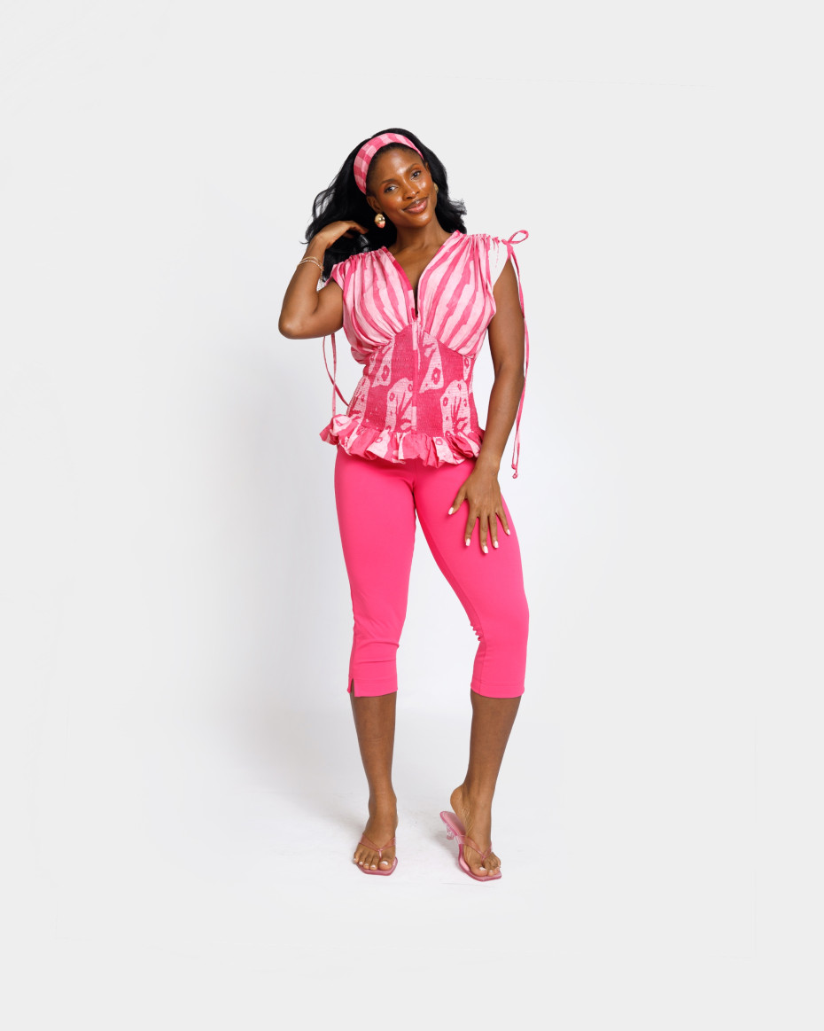Rose-Pink Capri Pants Set