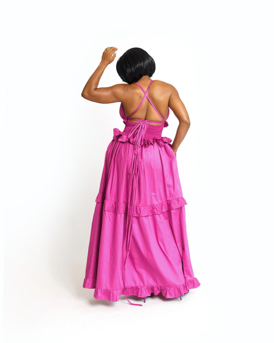 Hot Pink Caribbean Maxi Dress
