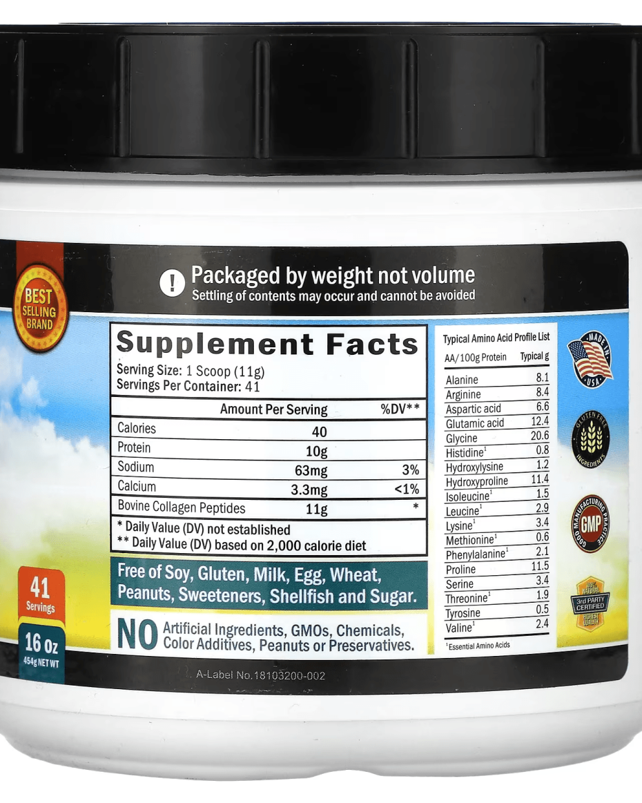 BIOSCHWARTZ Collagen Peptides Bio+ Powder (Type 1 & 3 + 18 Amino Acids ...