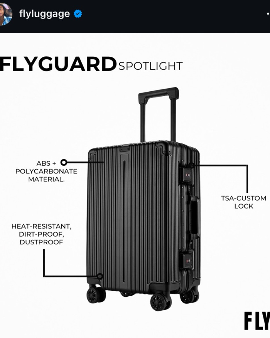 Flyguard In Black 20” Elevate your travels with Fly