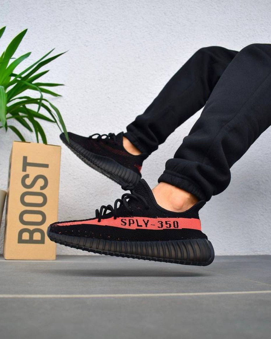 Yeezy Core Red On Feet Yeezy Boost 350 V2 'Red' YEEZYSHOP Ye's