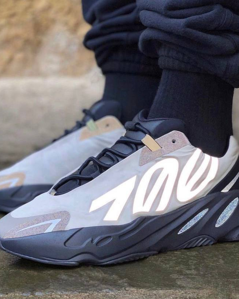 adidas yeezy boost 700 mnvn blue tint on feet