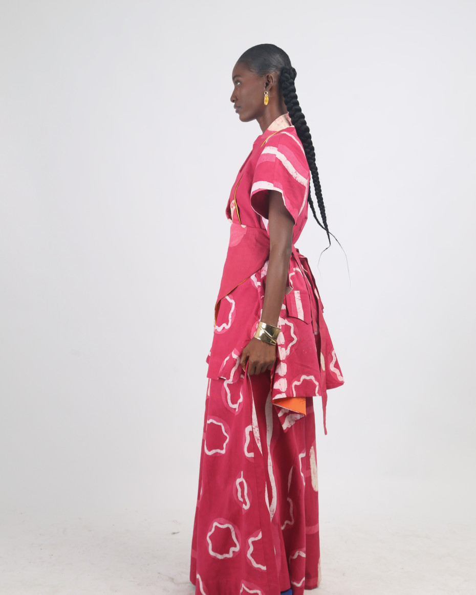 WHITE, PINK AND PINK MULTIPRINT STRIP CULOTTE