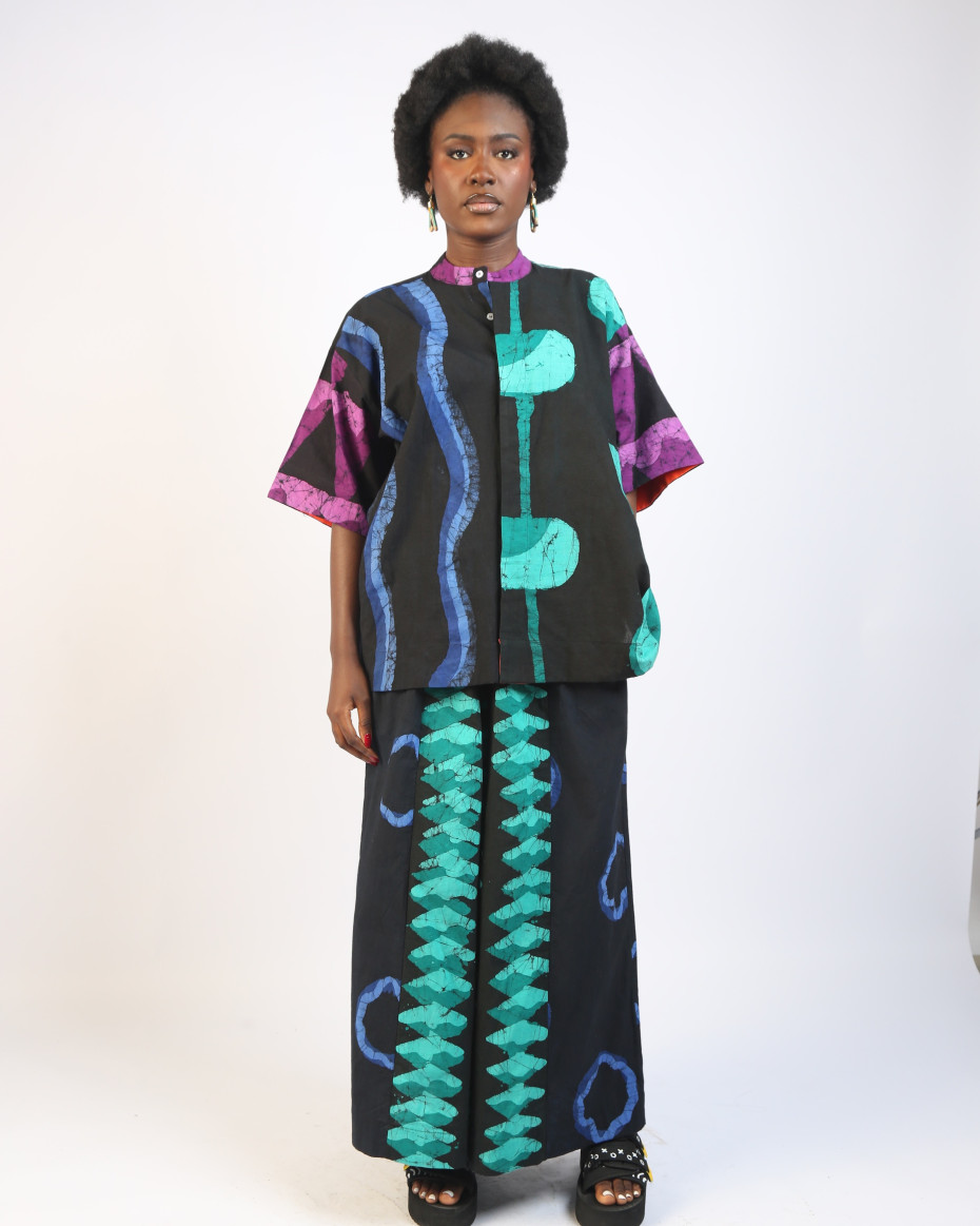 DARK MULTICOLOURED CYLINDER SHIRT