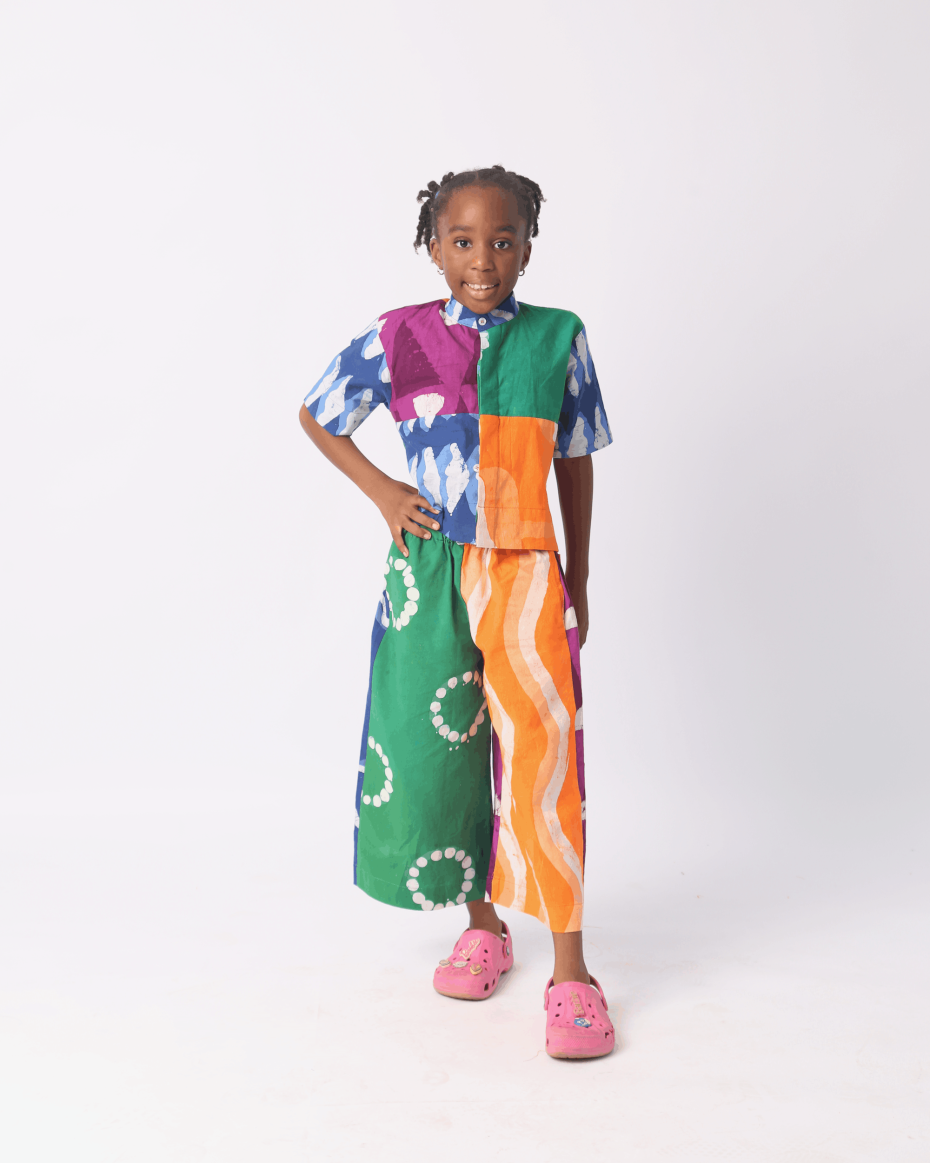 KIDS BRIGHT MULTICOLOURED CROP SHIRT