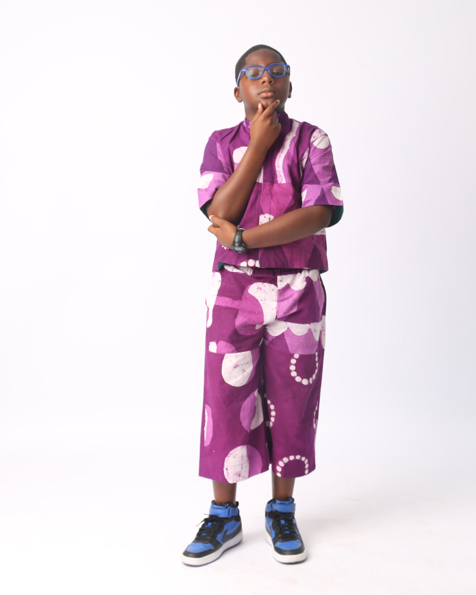 KIDS WHITE AND MAGENTA MULTIPRINT CULOTTES