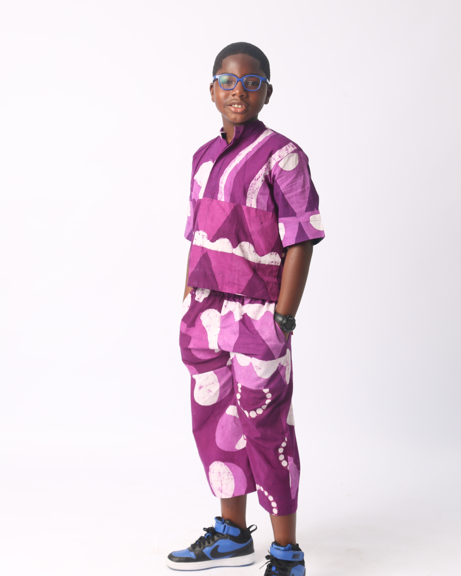 KIDS WHITE AND MAGENTA MULTIPRINT SHIRT