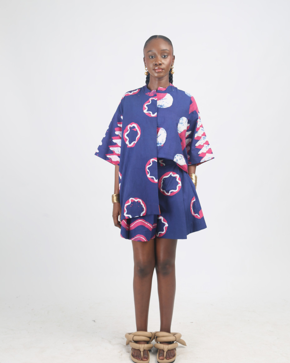 WHITE, PINK AND TEAL MULTIPRINT SHIRT