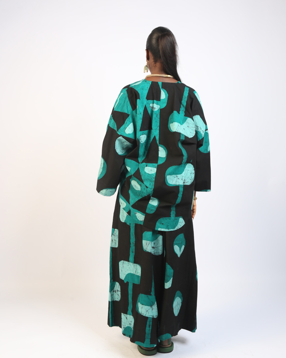 GREEN AND BLACK MULTIPRINT BUBA CULOTTES