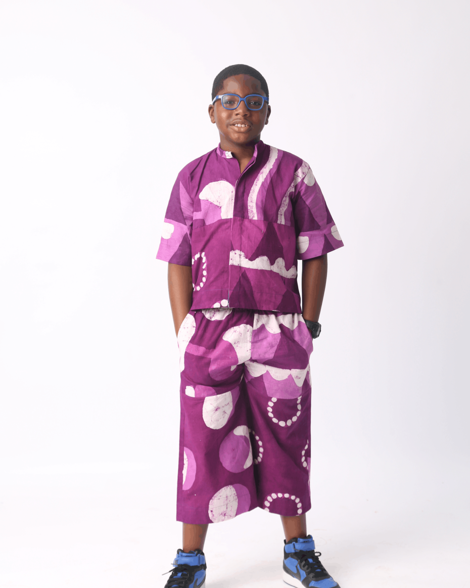 KIDS WHITE AND MAGENTA MULTIPRINT CULOTTES