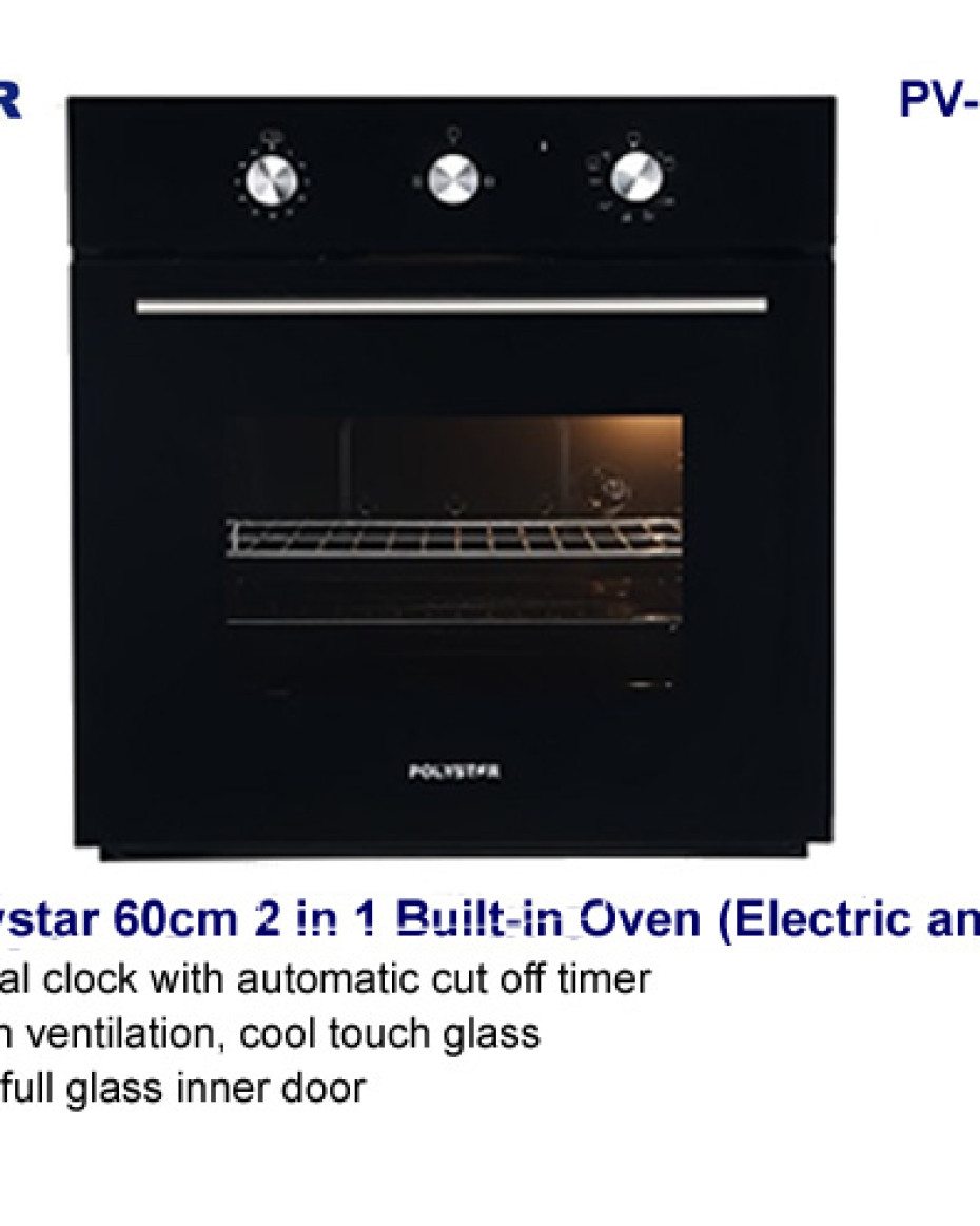 POLYSTAR 60CM 2-IN-1 INBUILT OVEN (ELECTRIC AND GAS) | Monietronics ...