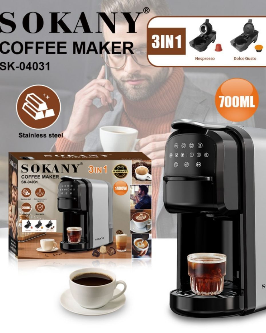 SOKANY SK04031 700ML. 3 IN 1 ESPRESSO COFFEE MACHINE 1400W
