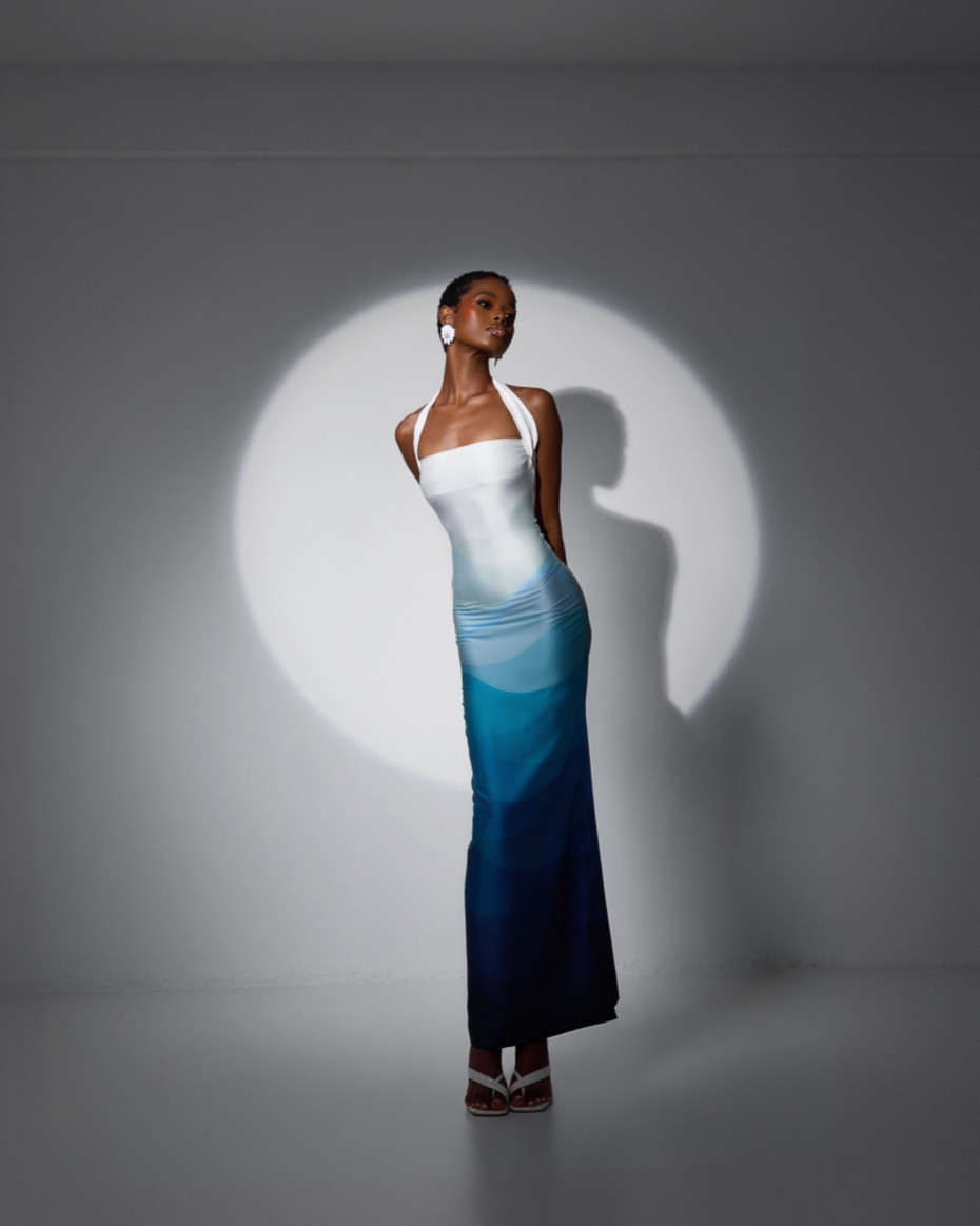 Maren Silky Ombre Printed Dress