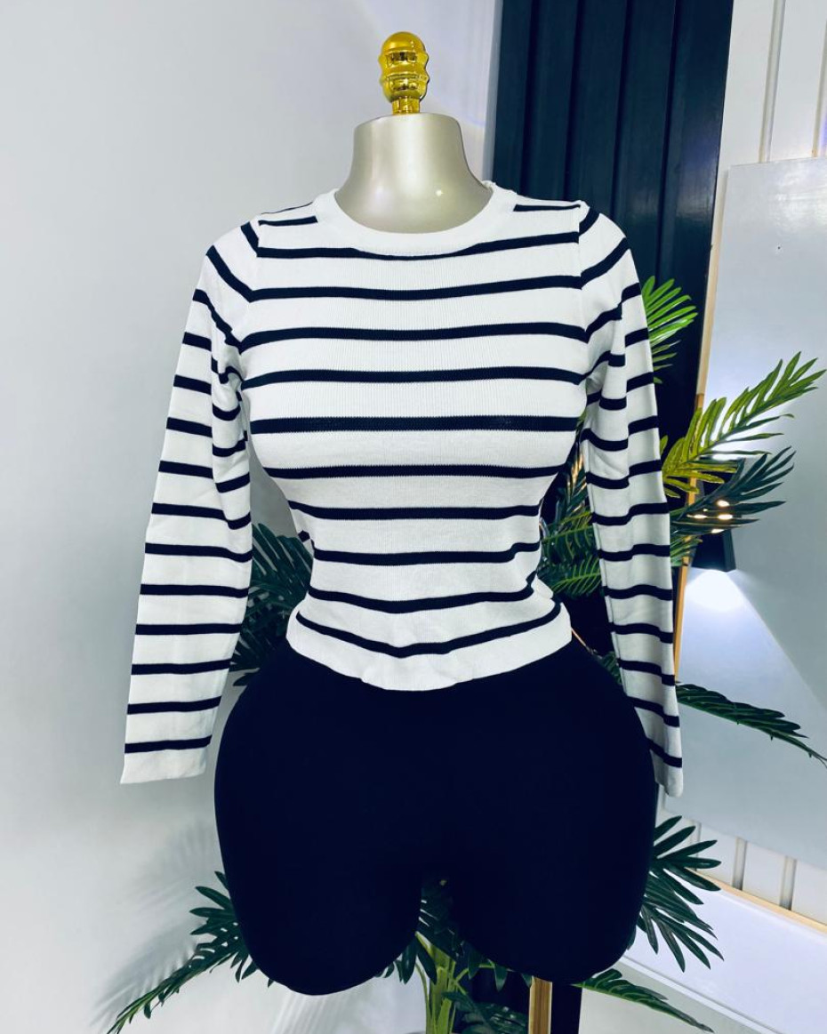 Long Sleeve Stripped Top