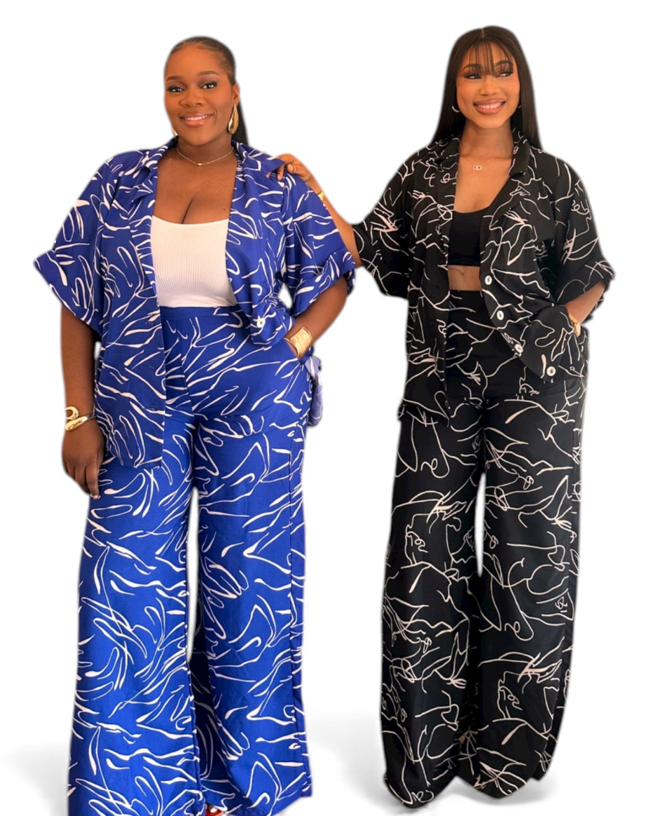 T5S Aduke Print Pants Set