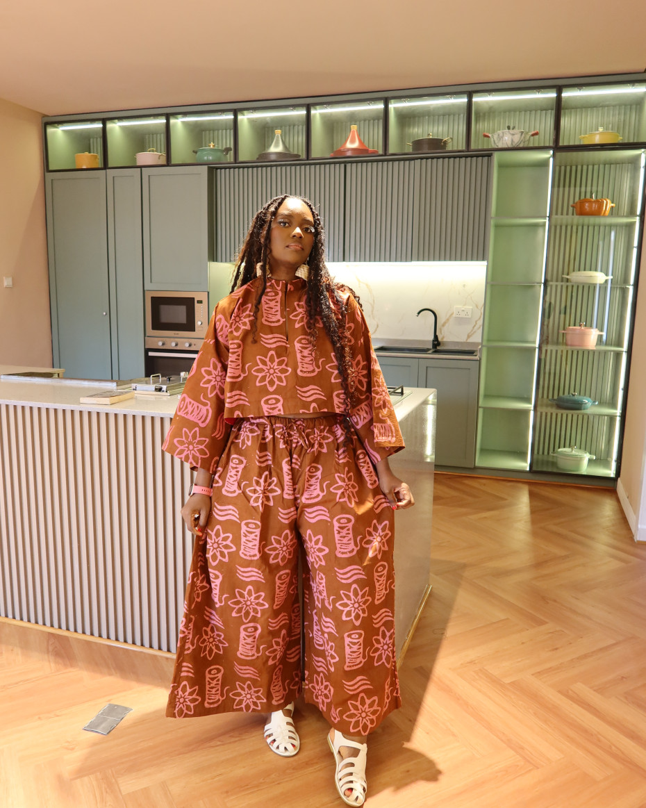 Brown Flower Wide Legged Pant Set