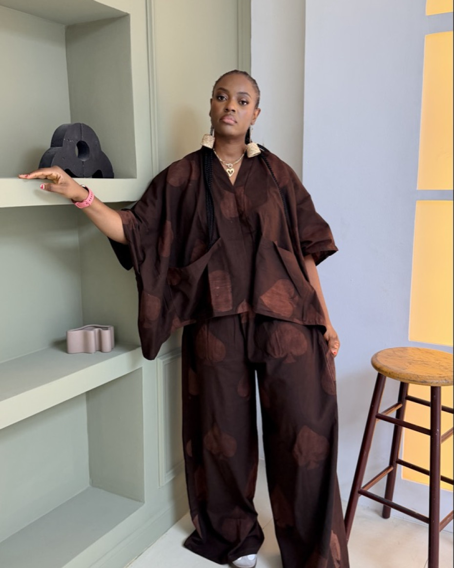 Brown Ace Of Spade Agbada Pant Set