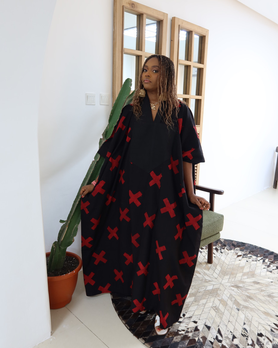 Red X And Black Full Length Maxi