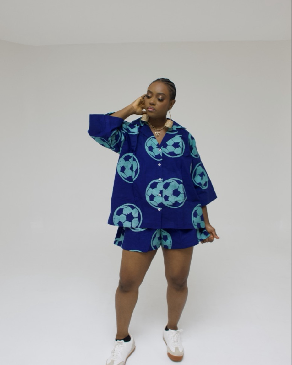 Blue Football Short Set