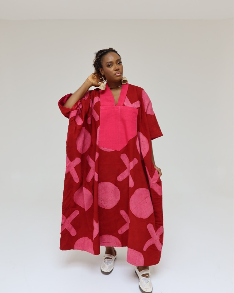 Red And Pink X And O 3/4 Maxi