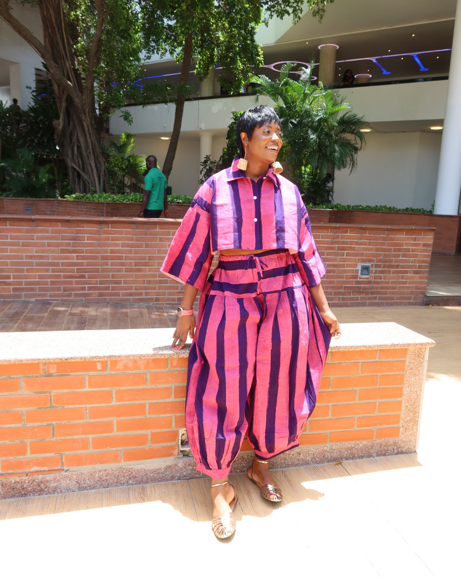 Pink And Purple Stripe Pant Set