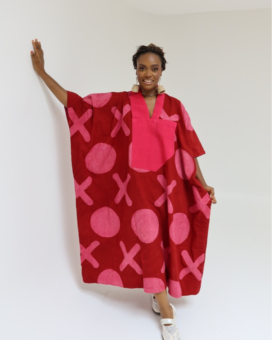 Red And Pink X And O 3/4 Maxi