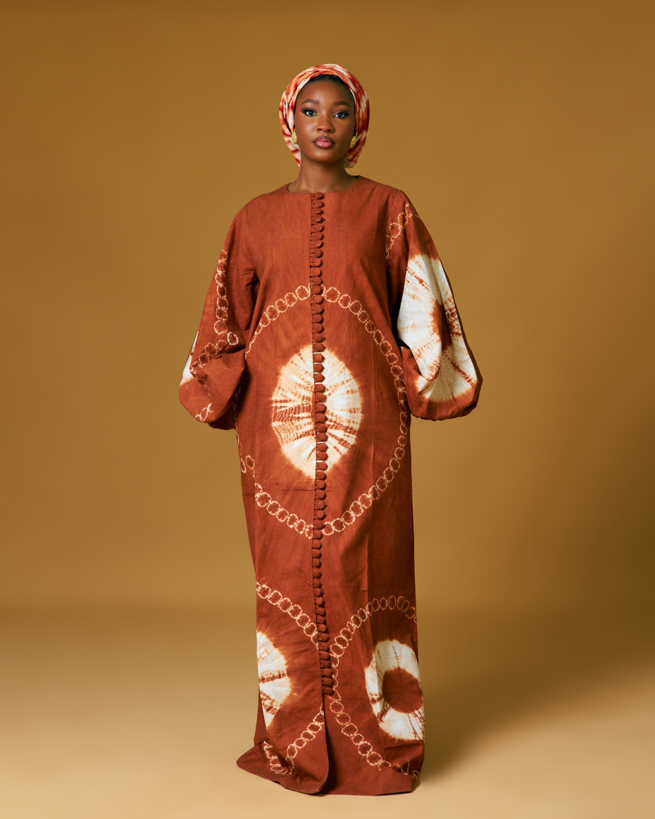 Lami dress in burnt orange