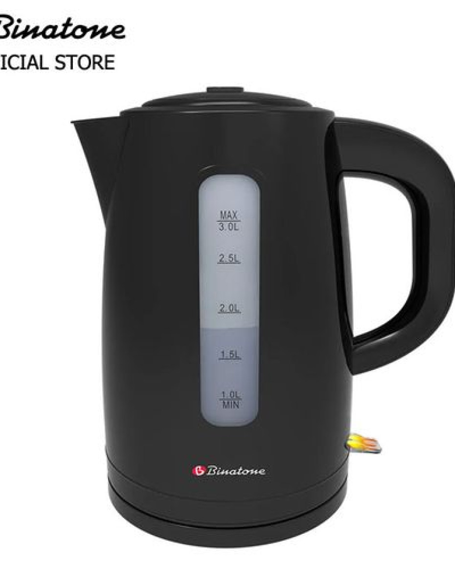 Binatone 3 Litres Electric Jug (CEJ-3000G)- Black + 2 Years Warranty
