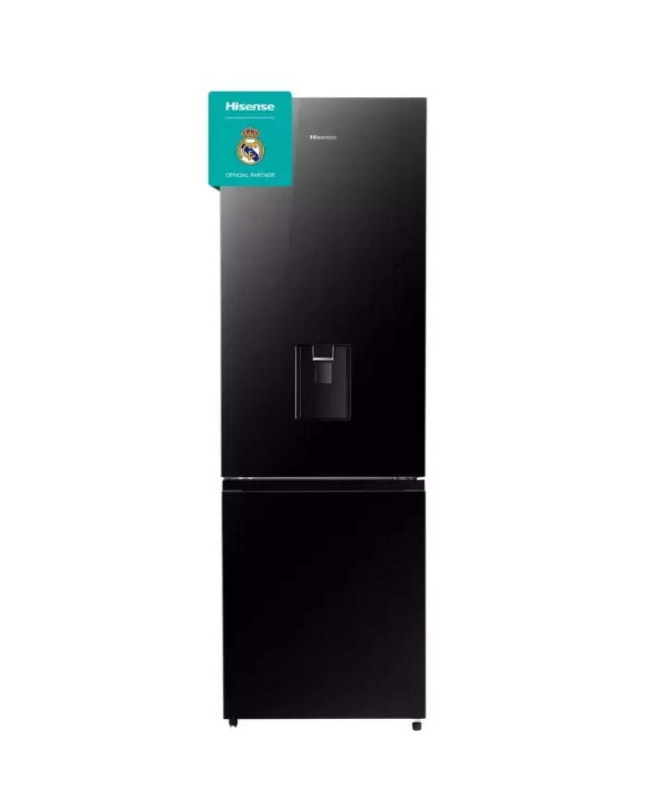 Hisense Bottom Freezer Refrigerator 349L (349DR) Black Glass Doors With Dispenser
