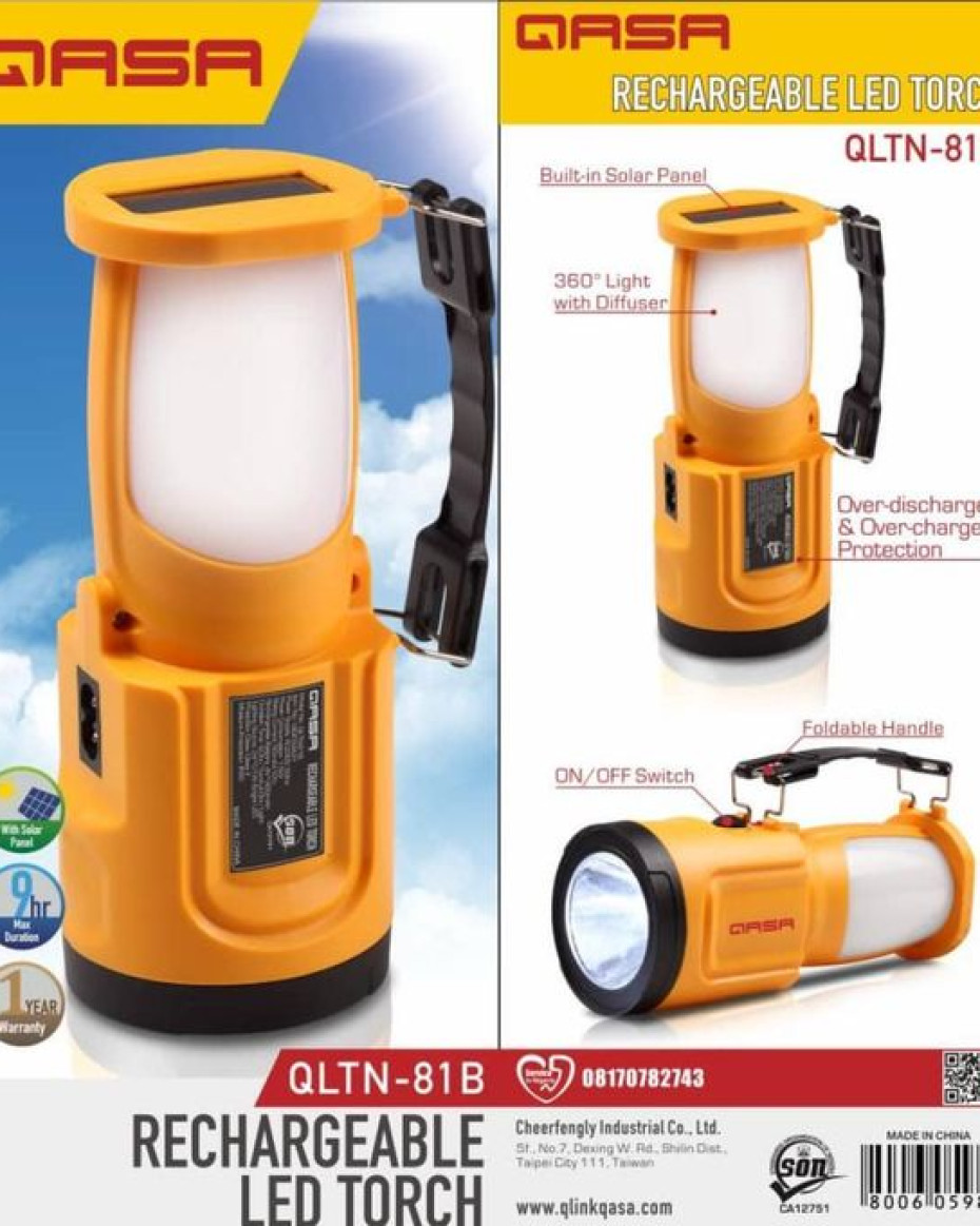 Qasa Rechargeable Led Torch-light & Lantern QLTN-81B