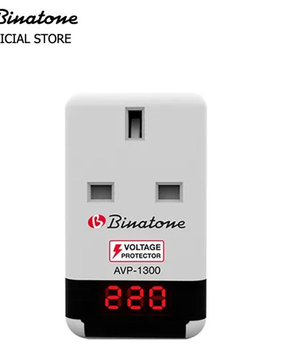 Binatone Automatic Voltage Protector (AVP-1300) - White + 2 Years Warranty