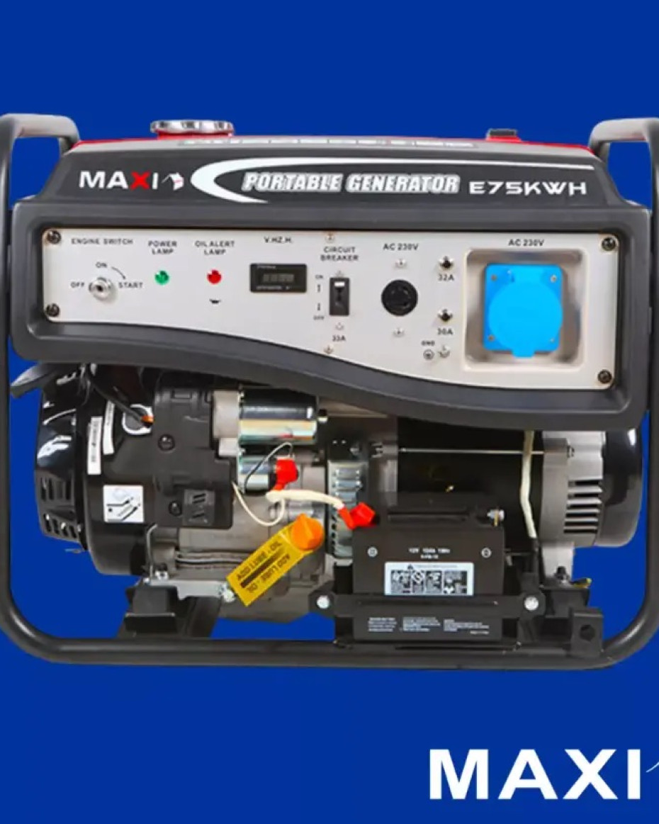 Maxi Generator 9.3kVa | 7.5kW | with Key & Wheels (E75KWH)