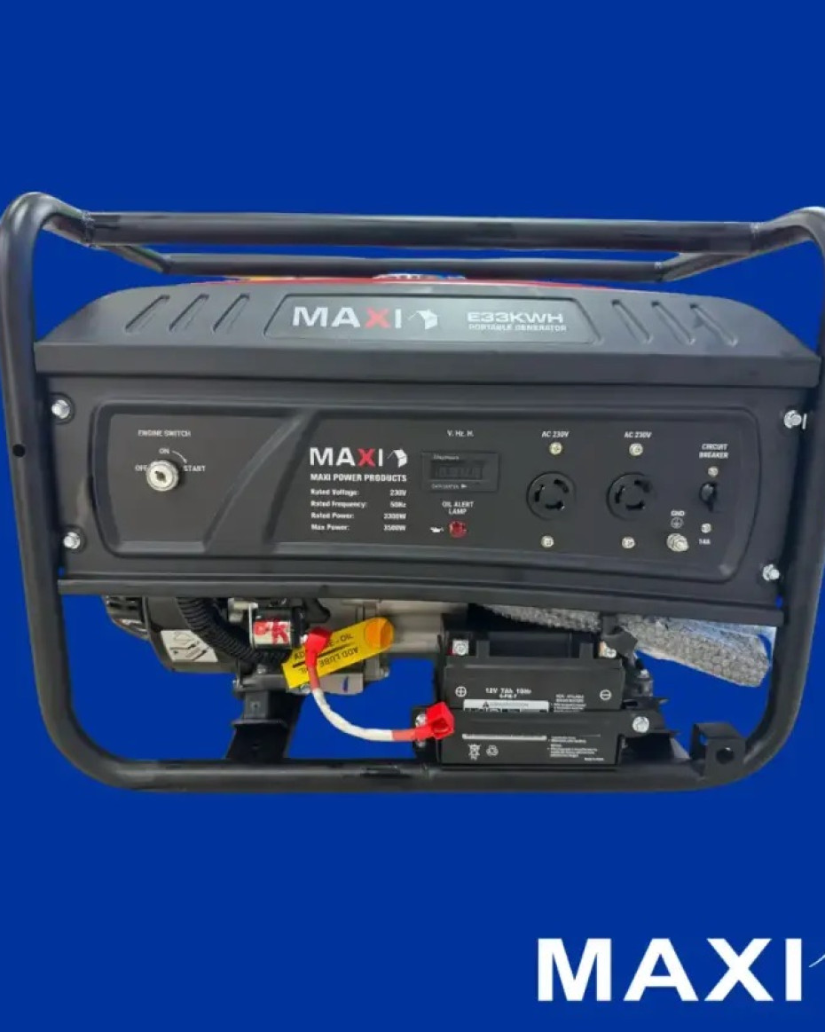 Maxi Generator 4.1kVa | 3.3kW | with Key & Wheels (E33KWH)
