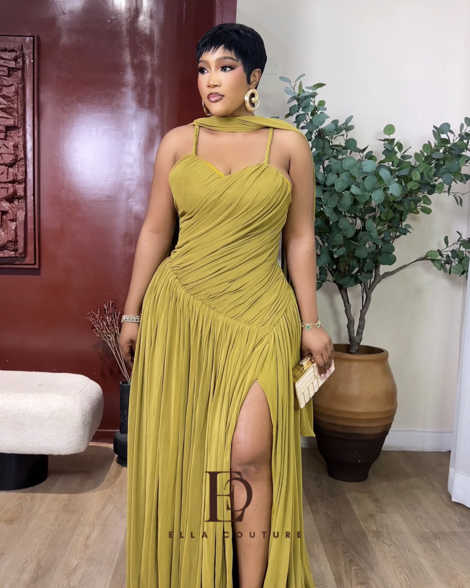 Hanna Draped Maxi Dress - Olive