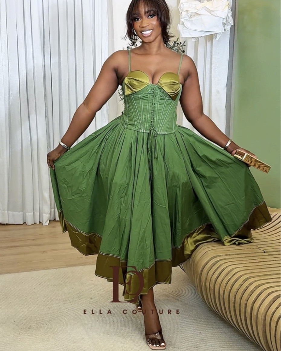 Amora Corset Skirt Set - Green